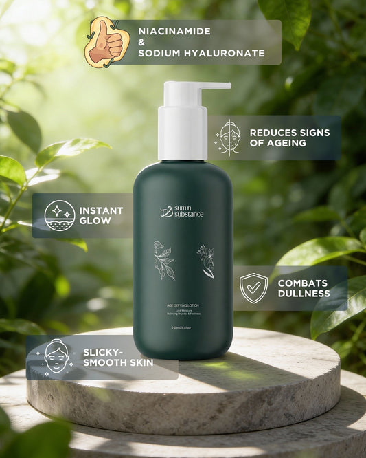 Age Defying Lotion texture - lightweight anti-aging body moisturiser for humid climate