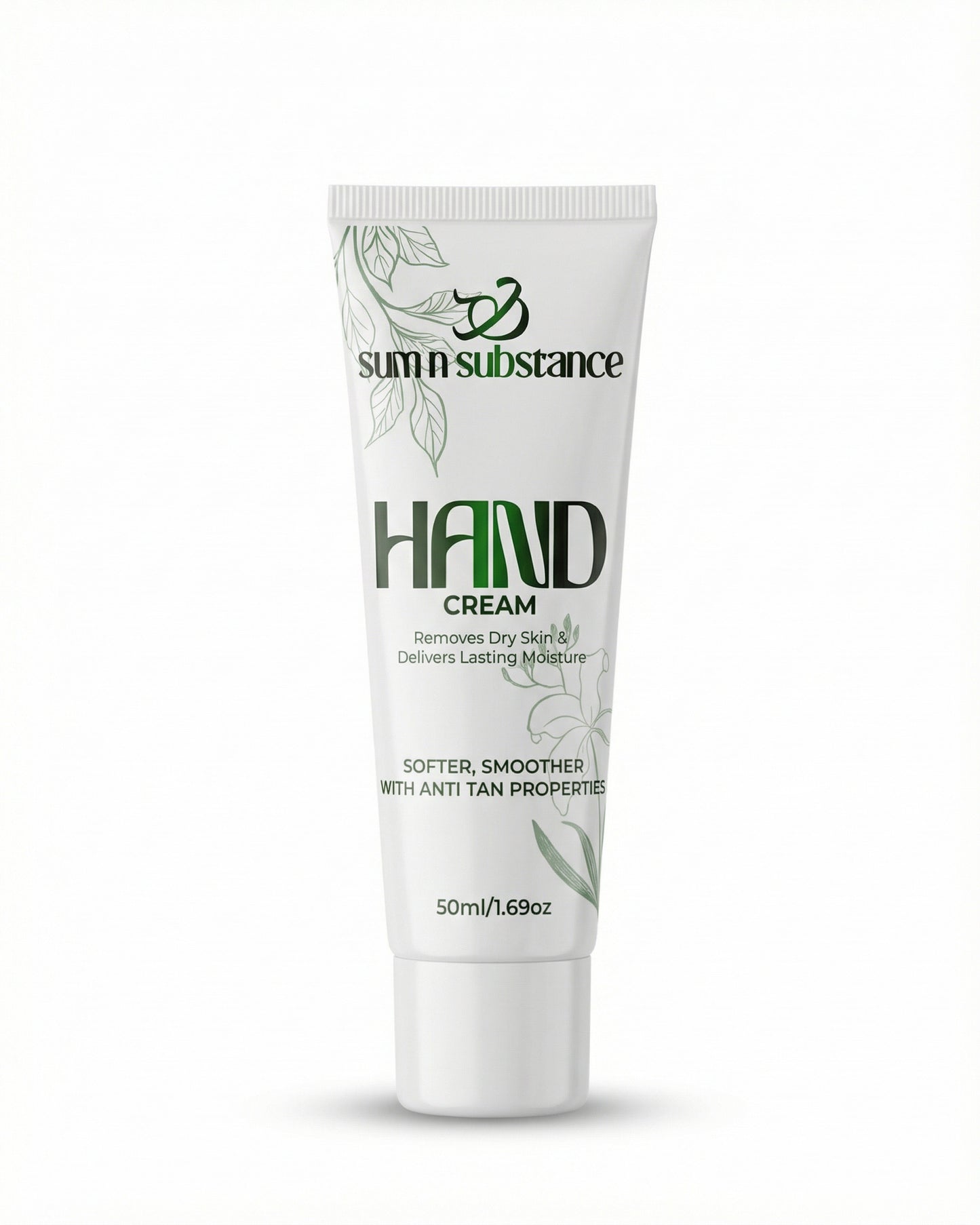 Sum N Substance Hand Cream 50ml - non-greasy moisturiser with shea butter and salicylic acid for dry hands