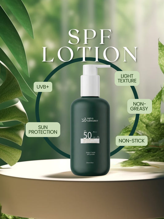 Barely There SPF 50 lotion texture - lightweight non-greasy sunscreen for dark skin tones