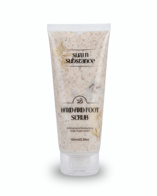 Sum N Substance Hand and Foot Scrub 100ml - walnut shell exfoliant with AHA for rough hands and cracked heels