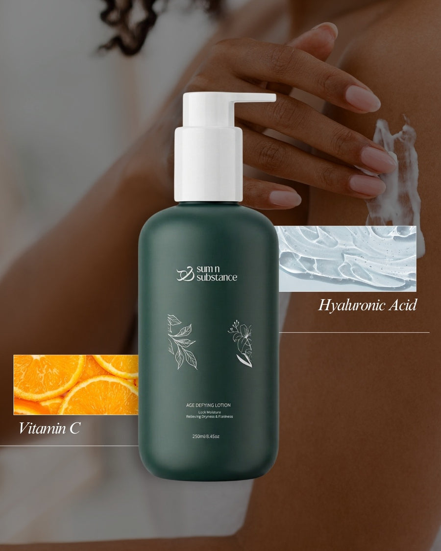 Sum N Substance Age Defying Lotion ingredients - 2% niacinamide 1% hyaluronic acid body lotion