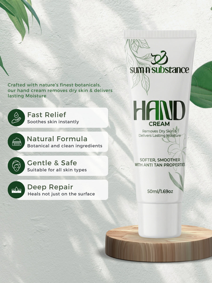 Hand Cream texture - fast-absorbing anti-tan hand moisturiser for Indian climate